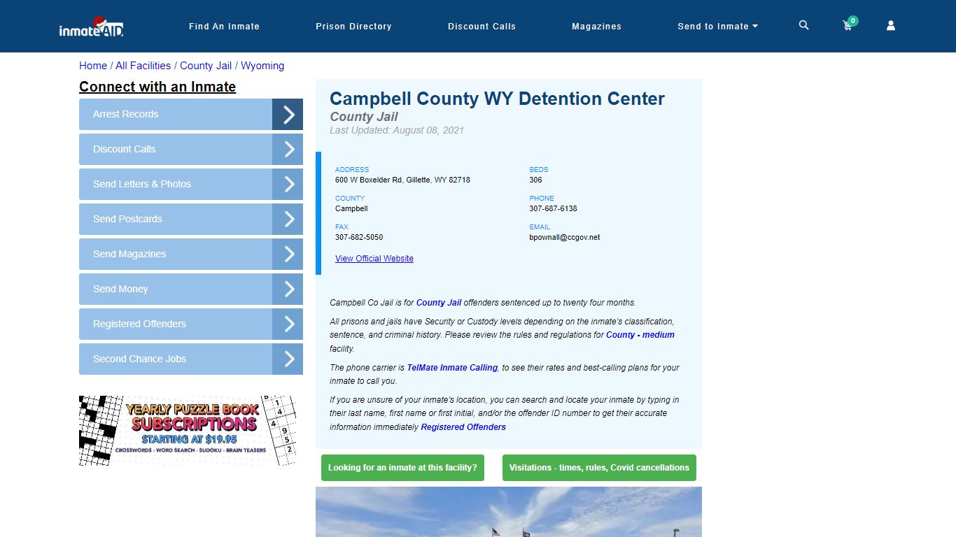 Campbell County WY Detention Center - Inmate Locator - Gillette, WY